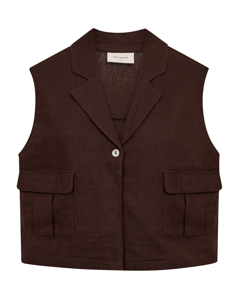 packshot 2 208323 1080 Front 1 FQLAVA WAISTCOAT20Coffee20Bean