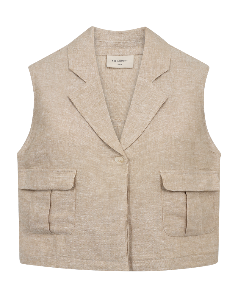 packshot 2 208323 7044 Front 1 FQLAVA WAISTCOAT20Sand20melange