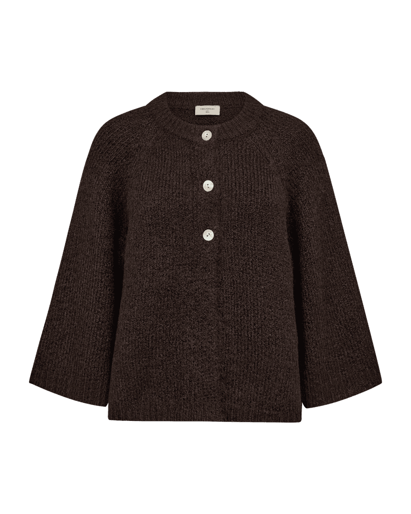 packshot 2 211646 8924 Front 1 FQGRSLULU CARDIGAN Mole Melange